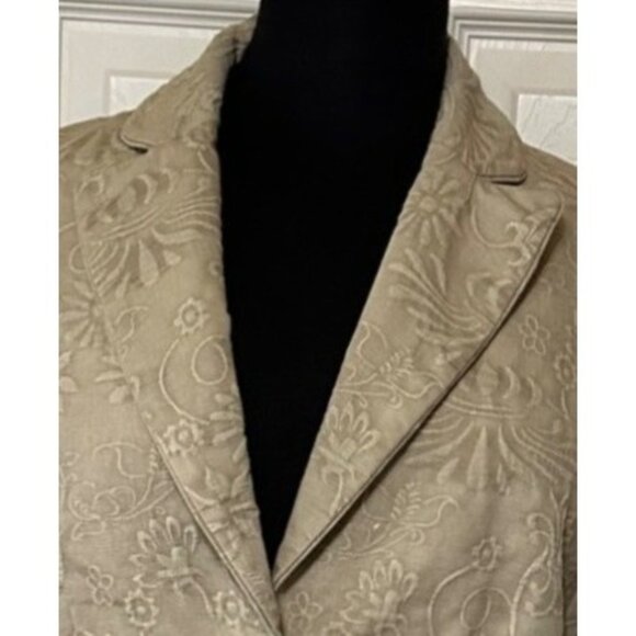 Women's Judith Hart Collection Tan Color Jacket Blazer 100% Cotton Size 10 - Picture 6 of 16